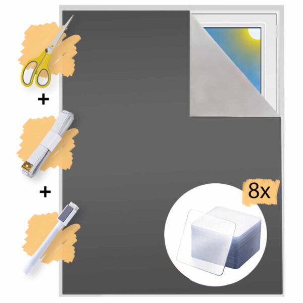 sunce24 fenster verdunklung ohne bohren verdunklungsstoff grau mit nano pads
