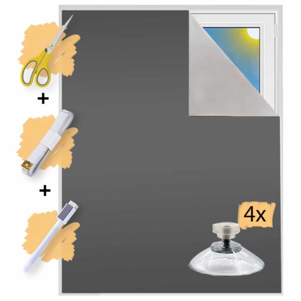 sunce24 fenster verdunklung ohne bohren verdunklungsstoff grau mit saugnäpfen oh