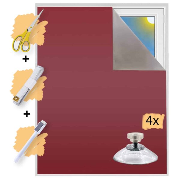 sunce24 fenster verdunklung ohne bohren verdunklungsstoff rot mit saugnäpfen