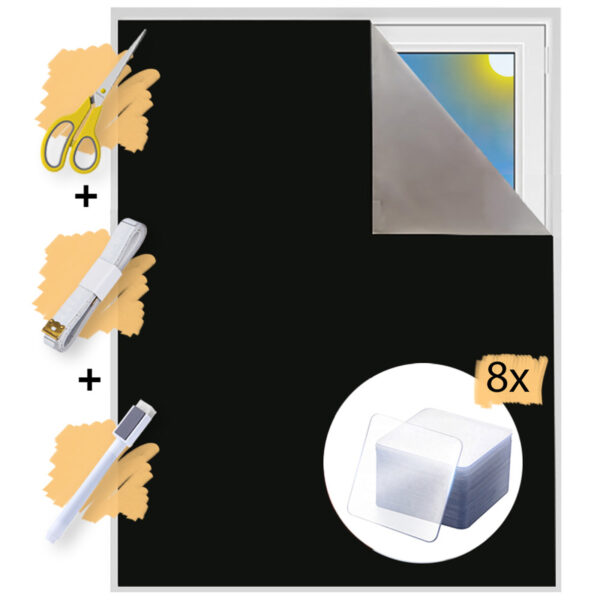 sunce24 fenster verdunklung ohne bohren verdunklungsstoff schwarz mit nano pads