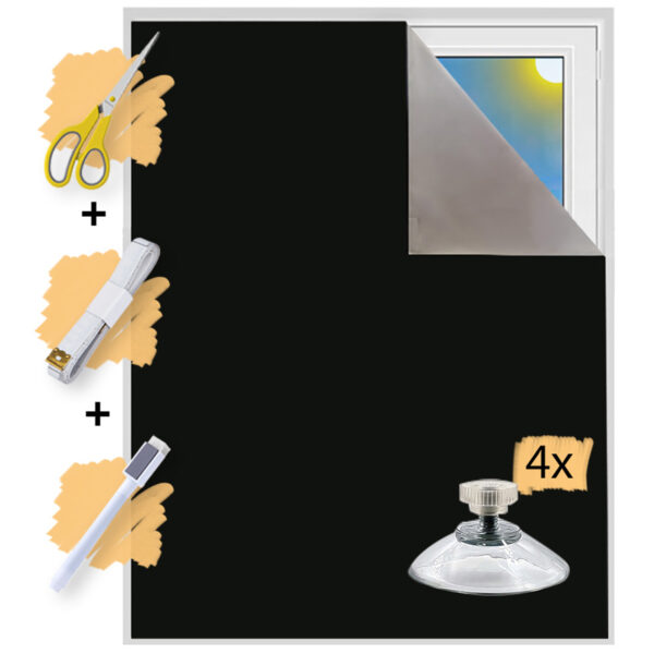 sunce24 fenster verdunklung ohne bohren verdunklungsstoff schwarz mit saugnäpfen