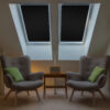 Sonnenschutz für Dachfenster | Perfekt für Velux und Roto Fenster | 100% Verdunkelung | Sonnen und UV Schutz Schwarz Wohnzimmer